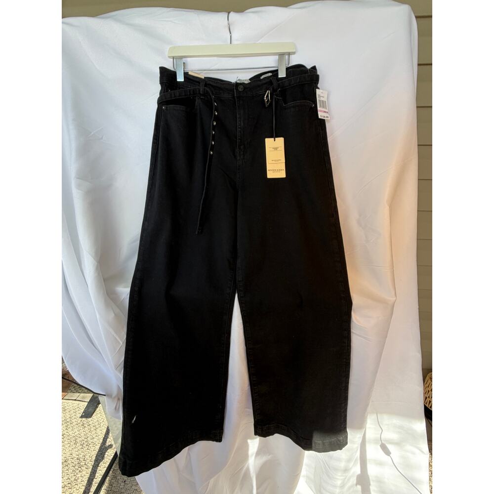 Scotch & Soda La Vague "The Wave" Black Wide Leg Jeans High rise NWT 14/32